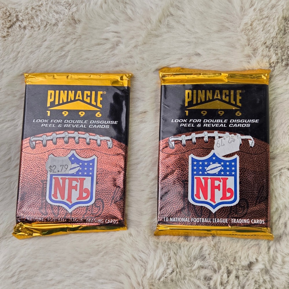 Lot of 2 1996 Pinnacle NFL Football Trading Card Packs Sealed Double Disguise